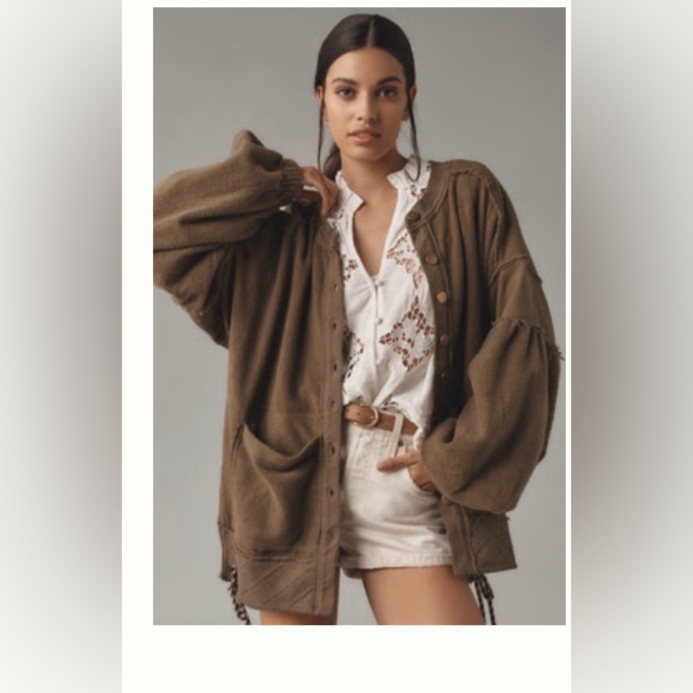 Pilcro Moss Jacket Anthropologie|2024|Snap-front Shacket|Moss|Size L